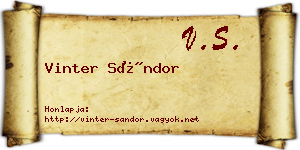 Vinter Sándor névjegykártya