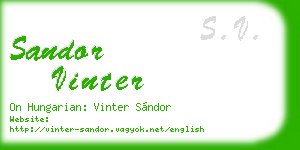 sandor vinter business card
